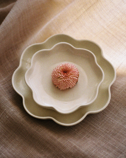 Flor Porcelain Plate White (S)