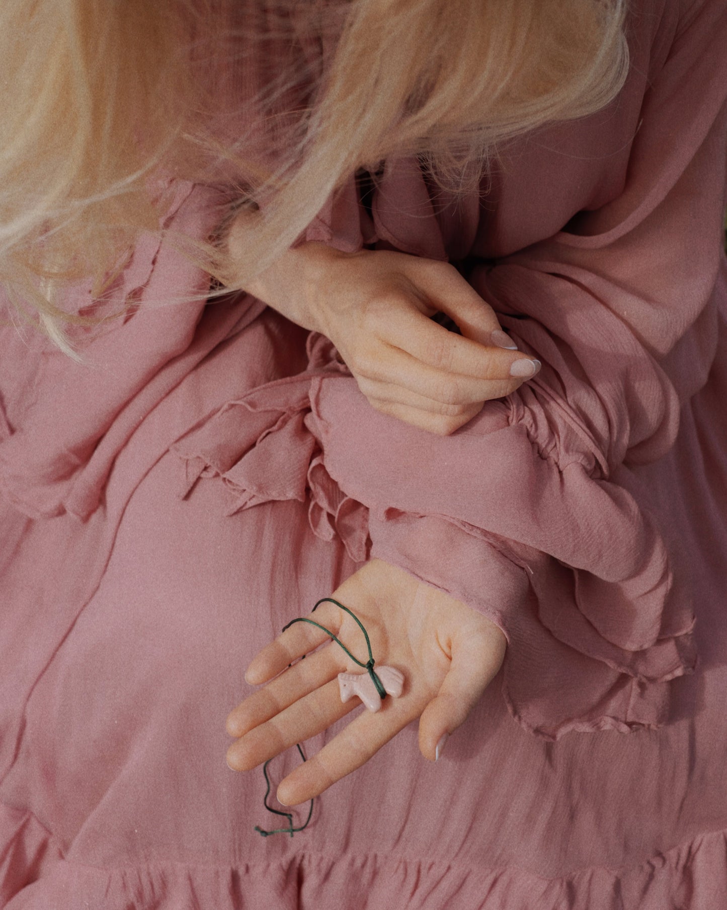 Pink Ceramic Horse Pendant