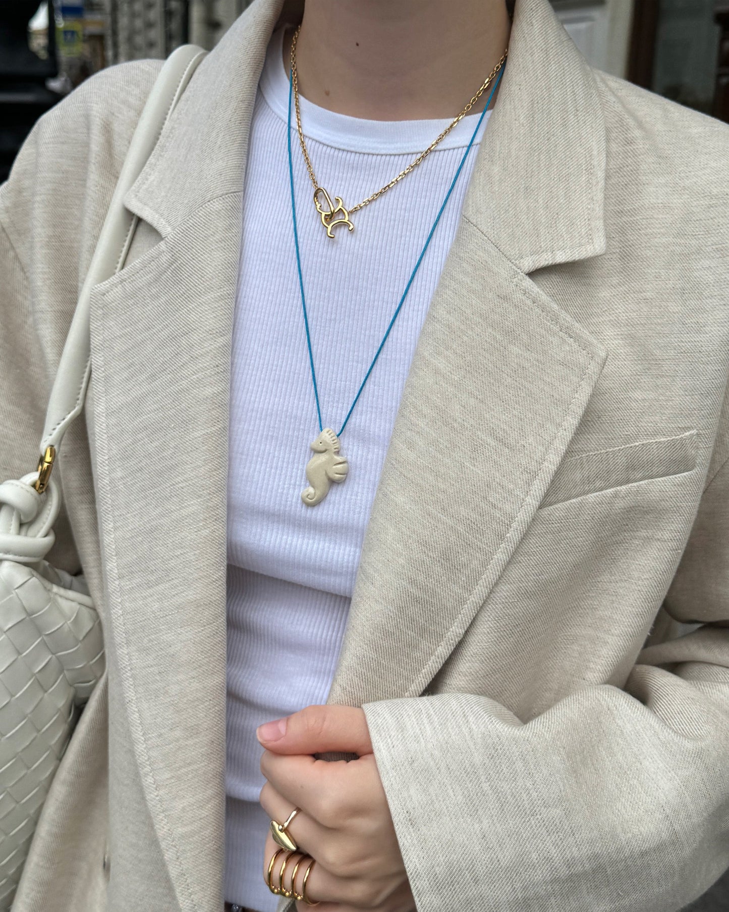 Ceramic Seahorse Pendant
