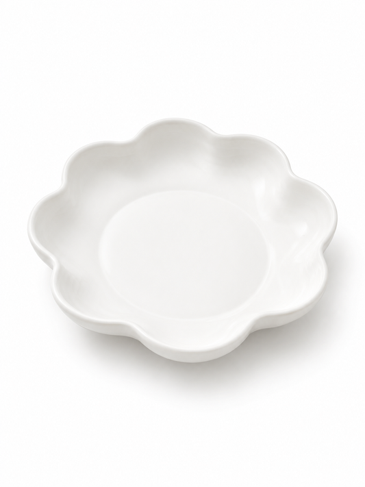Flor Porcelain Plate White (S)