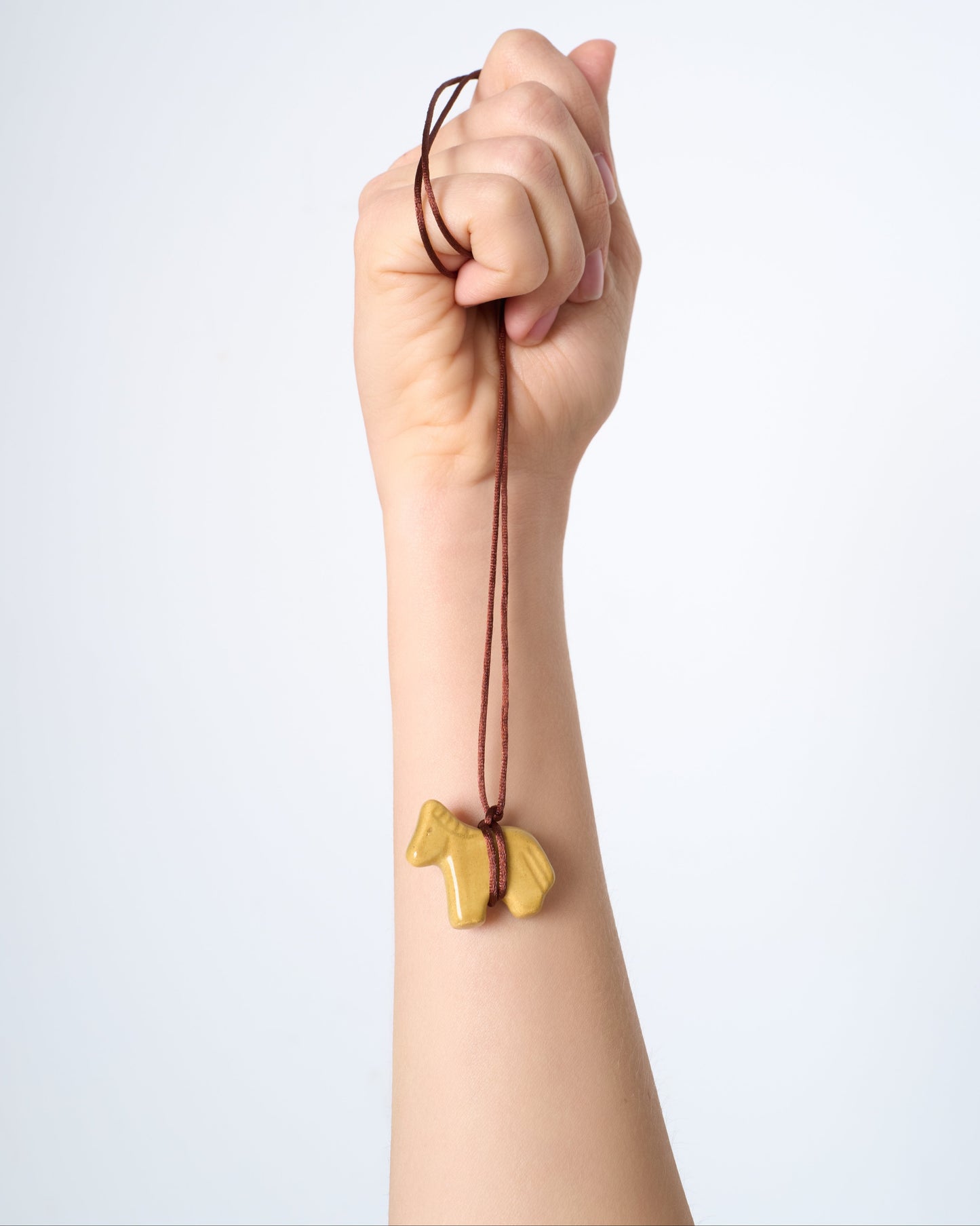 Mustard Ceramic Horse Pendant