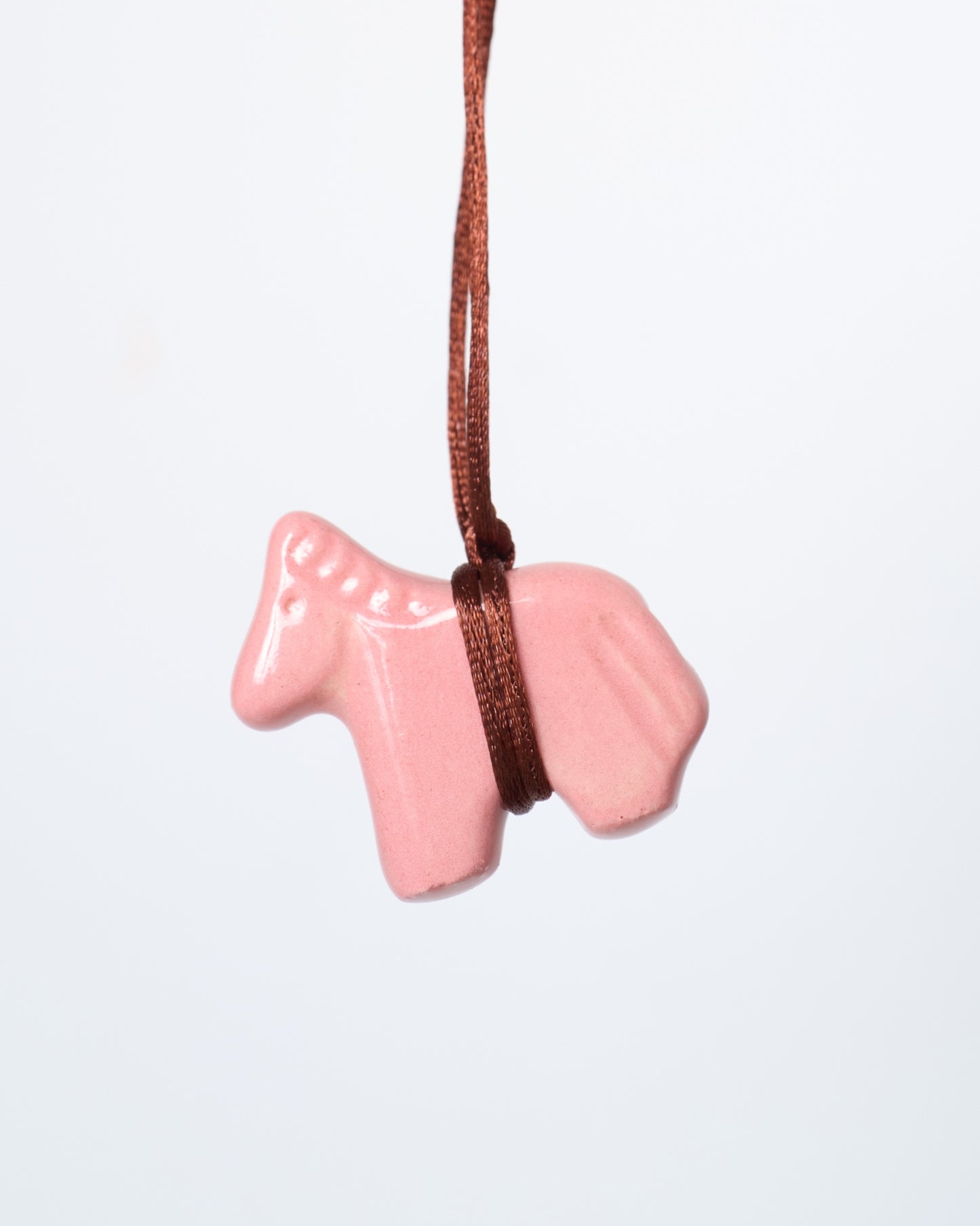 Pink Ceramic Horse Pendant