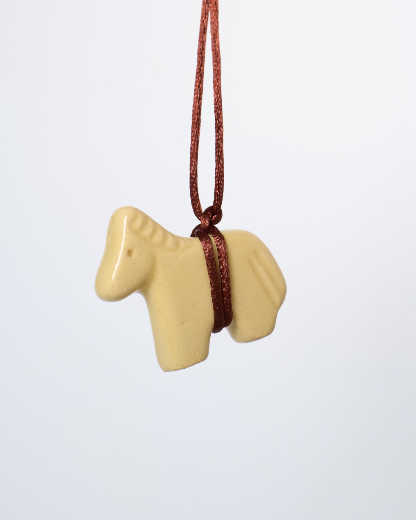 Yellow Ceramic Horse Pendant