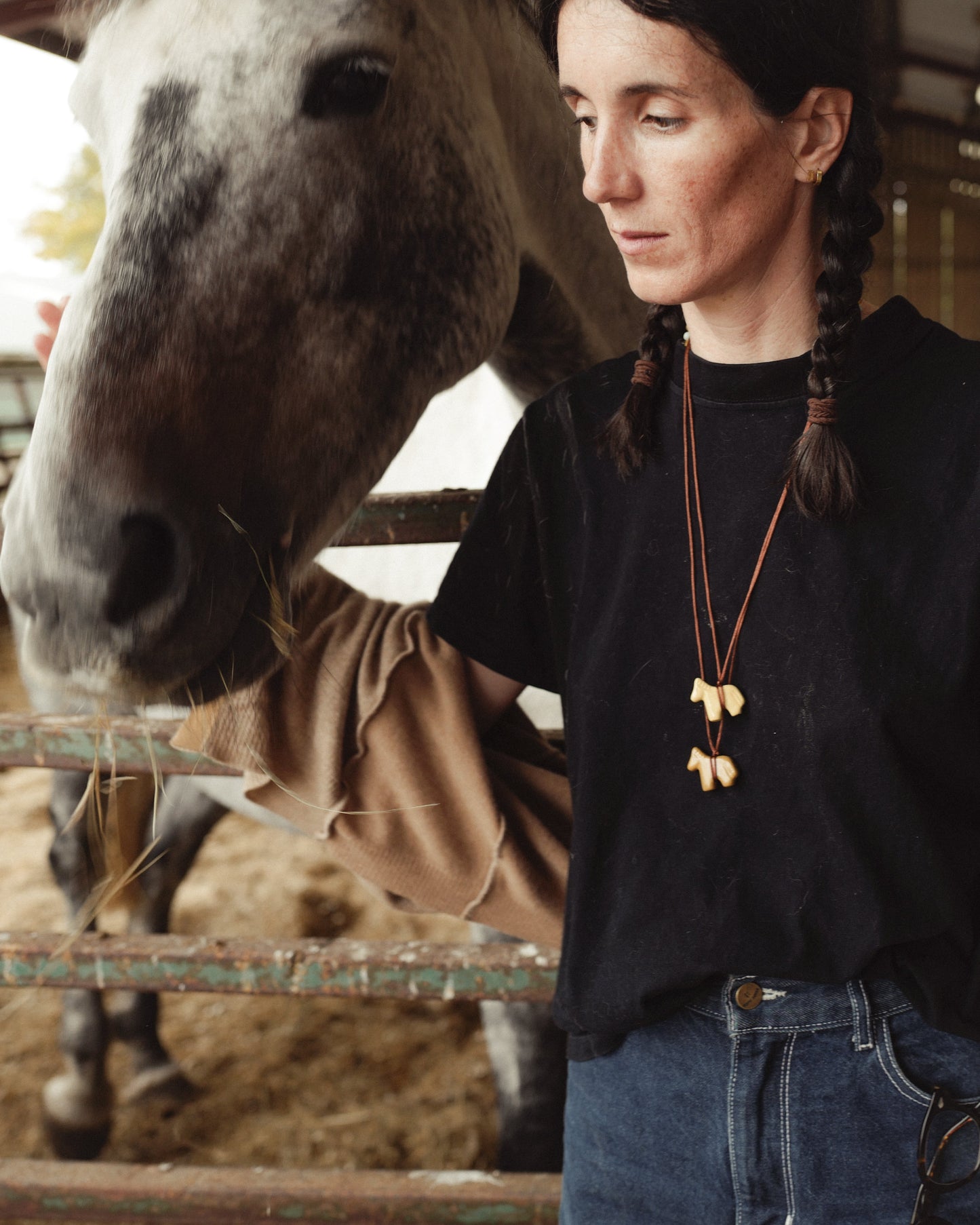 Yellow Ceramic Horse Pendant