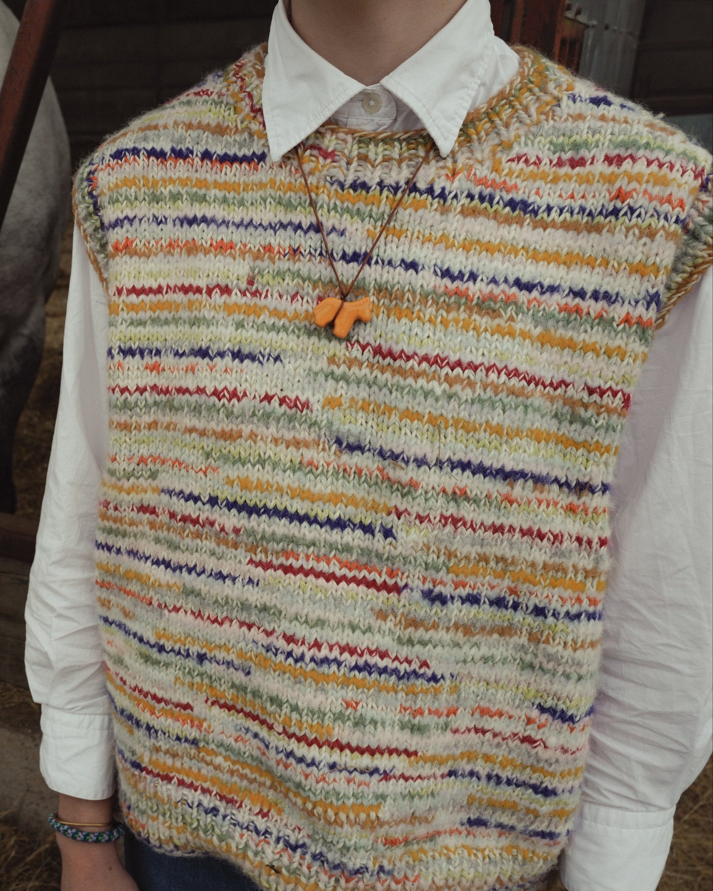 Orange Ceramic Horse Pendant