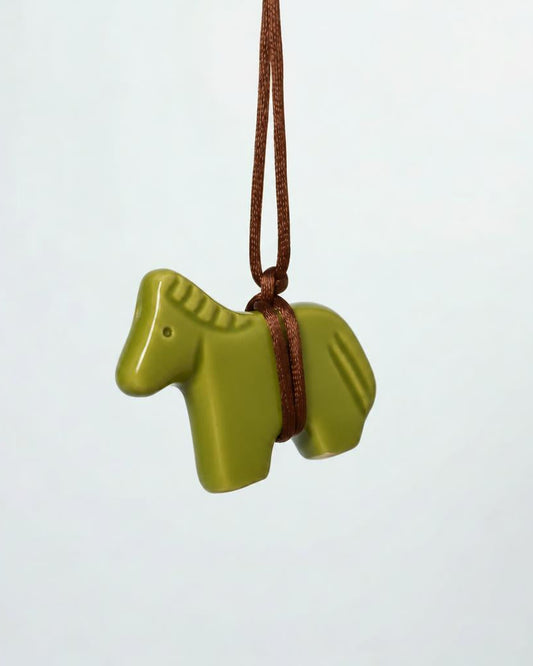 Green Ceramic Horse Pendant
